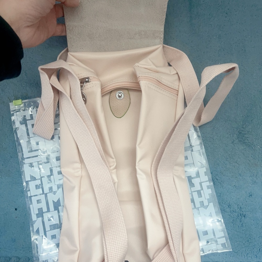 Longchamp Le Pliage Green Recycled Canvas Backpack ~NIP~ Flower - Picture 15 of 16